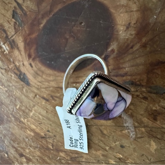 NWT GORGEOUS Purple and Gold Dahlia Sterling Silver 925 Statement Ring • Size: 8 - Picture 9 of 9